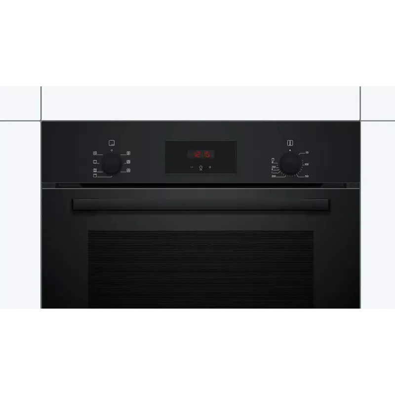 Forno elétrico de encastrar Bosch HBF133BA1 — 66 L, classe energética A, convecção, grelhador, comandos tácteis e rotativos, preto