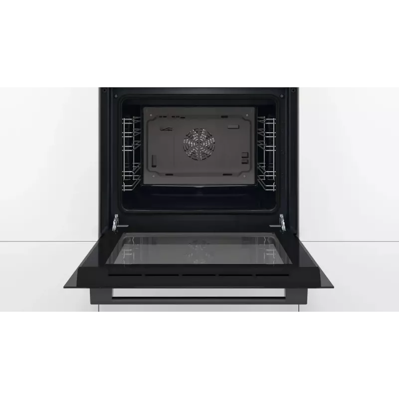 Forno elétrico de encastrar Bosch HBF133BA1 — 66 L, classe energética A, convecção, grelhador, comandos tácteis e rotativos, preto
