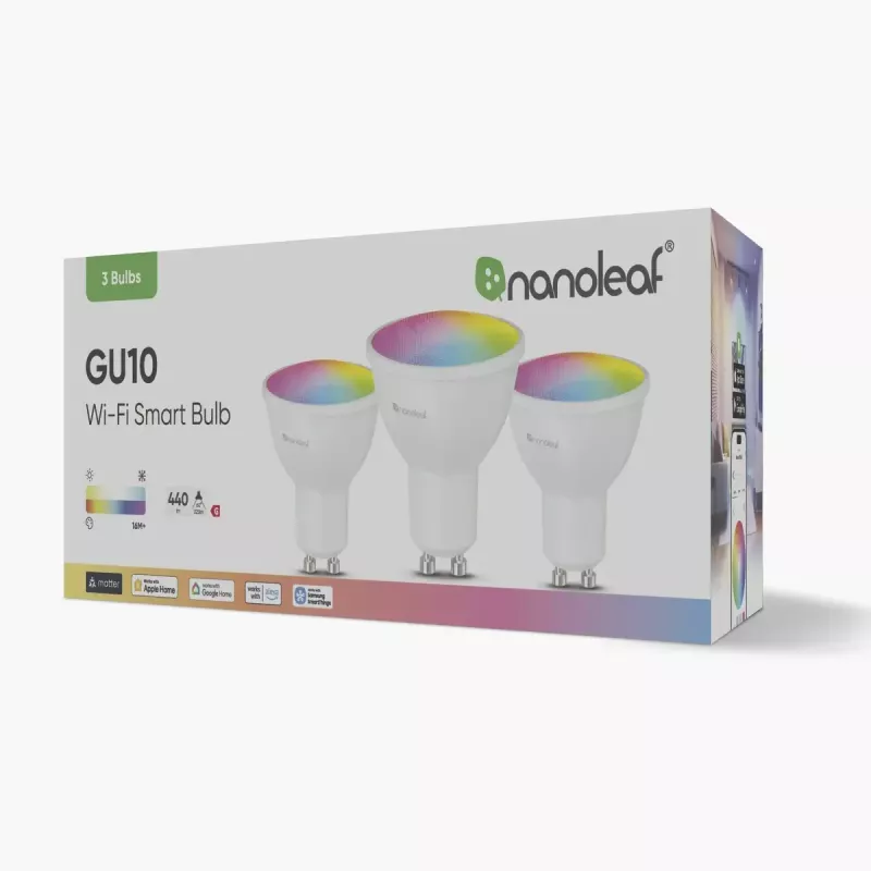 Lâmpada inteligente Nanoleaf N7502B02-3GU10 RGBCW Wi‑Fi pack de 3 GU10