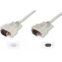 Cabo de extensão de transmissão de dados DIGITUS, D-Sub9 macho/fêmea, 2m série, moldado bege