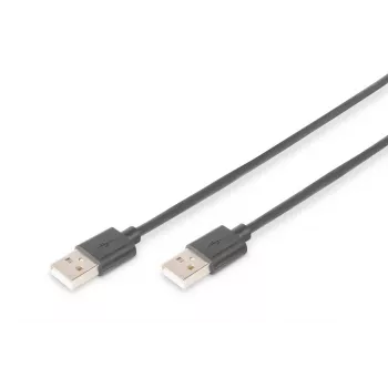 Cabo de ligação USB 2.0 DIGITUS Type-A macho/macho 1,8m compatível com USB 2.0 preto