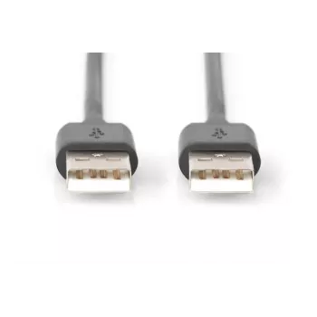 Cabo de ligação USB 2.0 DIGITUS Type-A macho/macho 1,8m compatível com USB 2.0 preto