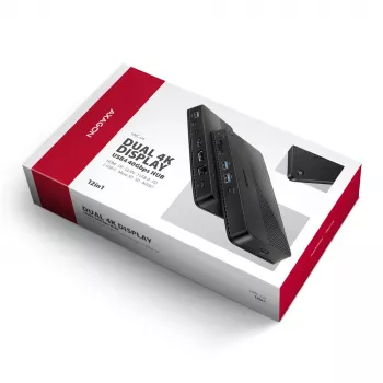 Axagon HMC-U4 dock USB4, 3x USB-A, 2x USB-C, HDMI & DP 8K/30Hz, RJ-45, SD/mSD, áudio, PD 100W