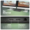 Axagon HMC-U4 dock USB4, 3x USB-A, 2x USB-C, HDMI & DP 8K/30Hz, RJ-45, SD/mSD, áudio, PD 100W