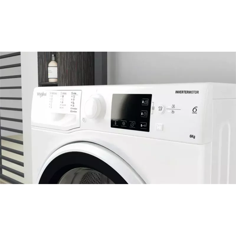 Whirlpool WRBSB 6249 W EU máquina de lavar roupa de carregamento frontal, 6 kg, 1200 rpm, classe energética C, profundidade 43 cm, branca
