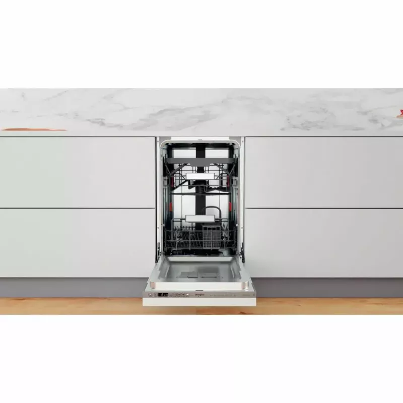 Máquina de lavar loiça encastrável estreita WHIRLPOOL WSIO 3T223 PCE X — 10 conjuntos de louça, 43 dB, 45 cm