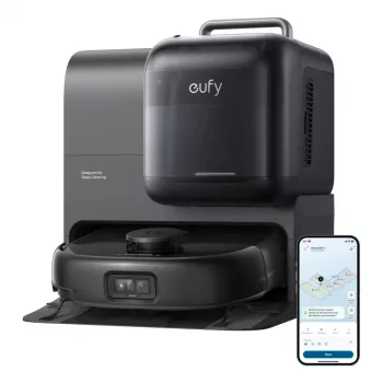 Robô aspirador e mopa Eufy Omni E28 — 3 l de pó, 2,5 l de água, bateria de 5200 mAh, preto