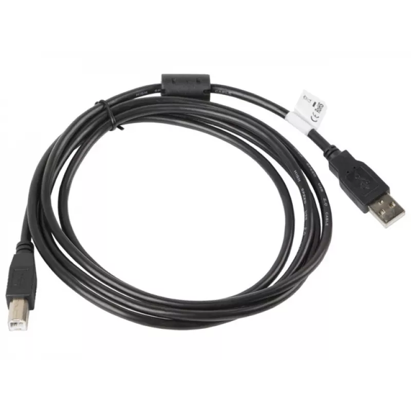Cabo USB 2.0 LANBERG CA-USBA-11CC-0018-BK 1,8 m, USB A para USB B, preto, 480 Mbit/s