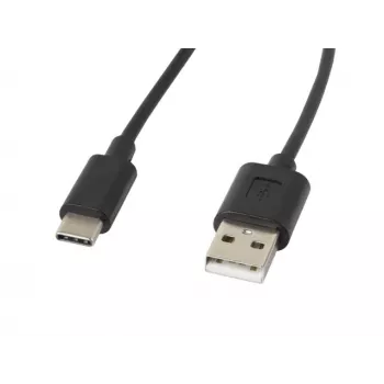Cabo USB LANBERG CA-USBO-10CC-0018-BK USB 2.0, USB A (macho) para USB C (macho), 1,8 m, preto