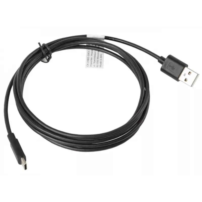 Cabo USB LANBERG CA-USBO-10CC-0018-BK USB 2.0, USB A (macho) para USB C (macho), 1,8 m, preto
