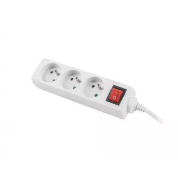 Extensão elétrica Lanberg PS1-03E-0150-W 1,5 m 3 tomadas AC Interior Branco
