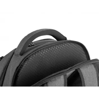 Mochila urbana NATEC NTO-2226 — poliéster, 160×325×465 mm, preto/cinzento