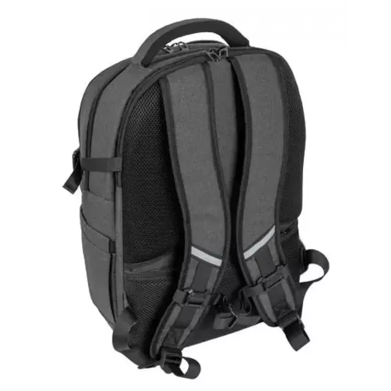 Mochila urbana NATEC NTO-2226 — poliéster, 160×325×465 mm, preto/cinzento