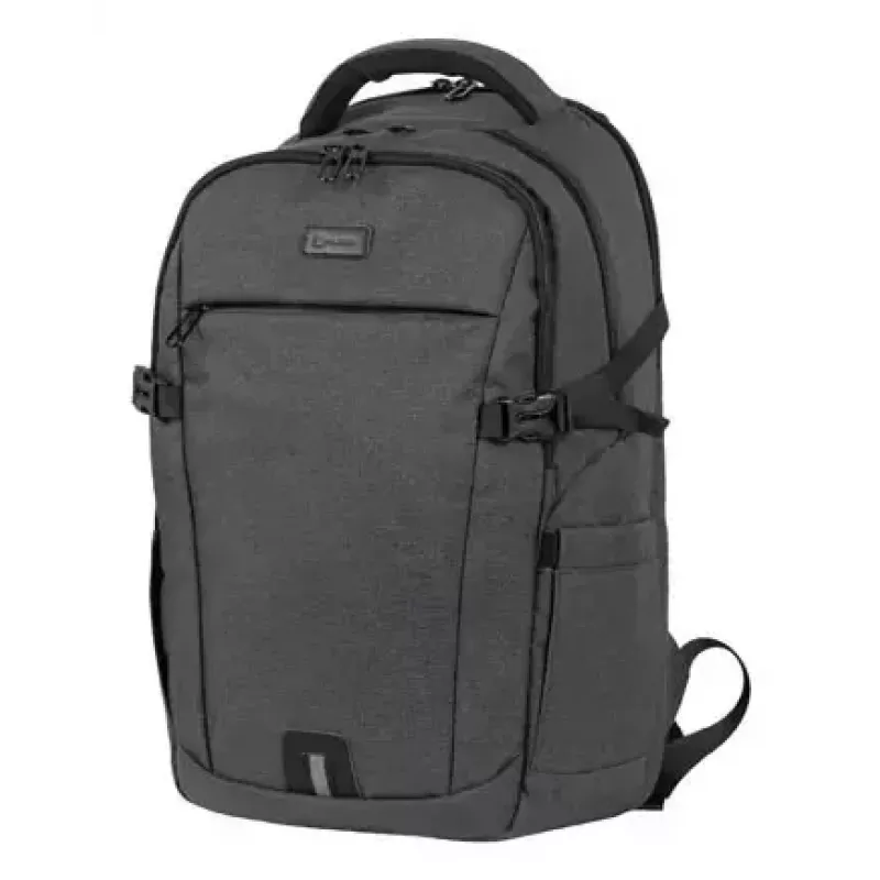 Mochila urbana NATEC NTO-2226 — poliéster, 160×325×465 mm, preto/cinzento