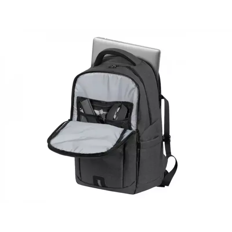 Mochila urbana NATEC NTO-2226 — poliéster, 160×325×465 mm, preto/cinzento