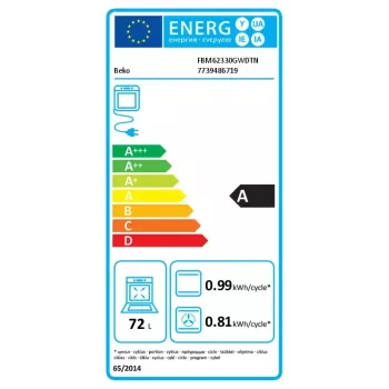 Fogão independente Beko FBM62330GWDTN elétrico gás preto branco 72L A