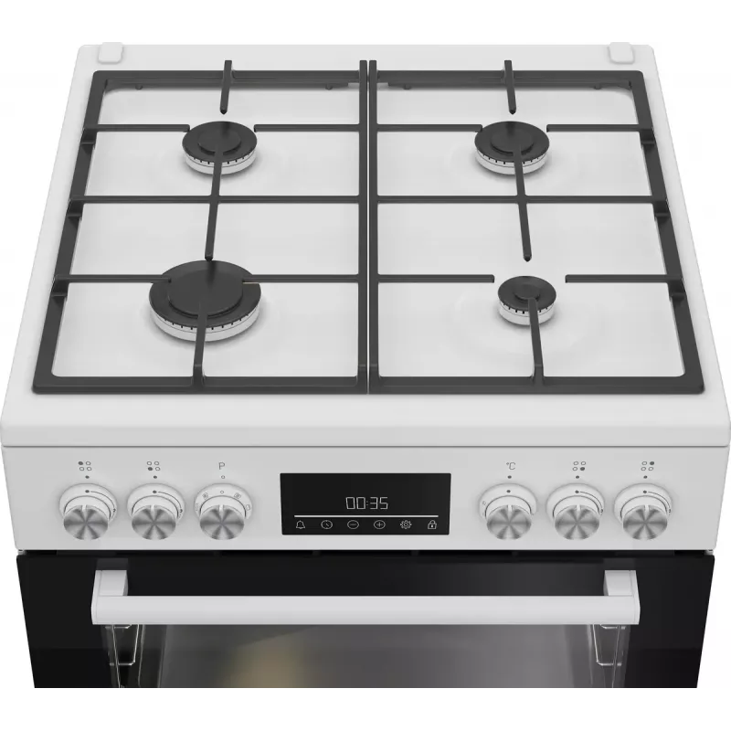 Fogão independente Beko FBM62330GWDTN elétrico gás preto branco 72L A