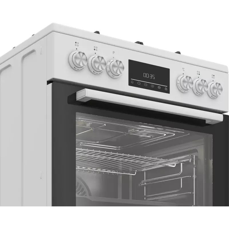 Fogão independente Beko FBM62330GWDTN elétrico gás preto branco 72L A