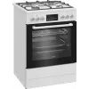 Fogão independente Beko FBM62330GWDTN elétrico gás preto branco 72L A