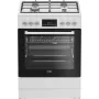 Fogão independente Beko FBM62330GWDTN elétrico gás preto branco 72L A