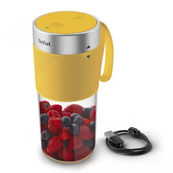 Batedeira portátil Tefal Lightmix BL1C0230 – 0,3 l, recarregável Li‑Ion 1200 mAh, aço inoxidável/amarelo