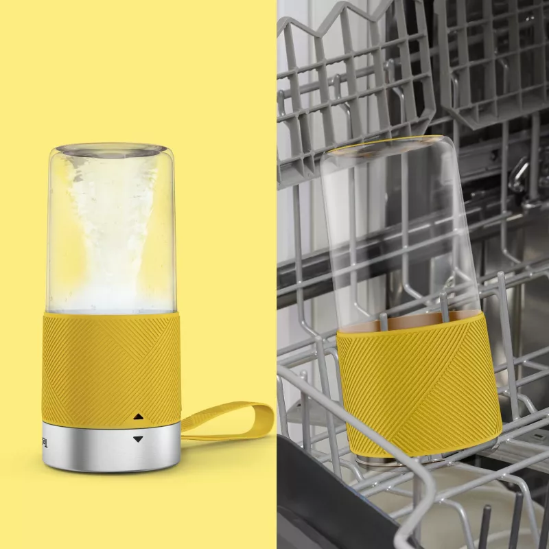 Batedeira portátil Tefal Lightmix BL1C0230 – 0,3 l, recarregável Li‑Ion 1200 mAh, aço inoxidável/amarelo