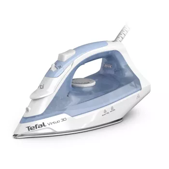 Ferro de engomar Tefal Virtuo 30 FV2C41E0 Ferro a seco e a vapor Sola de cerâmica 2000 W Azul, Branco