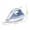 Ferro de engomar Tefal Virtuo 30 FV2C41E0 Ferro a seco e a vapor Sola de cerâmica 2000 W Azul, Branco