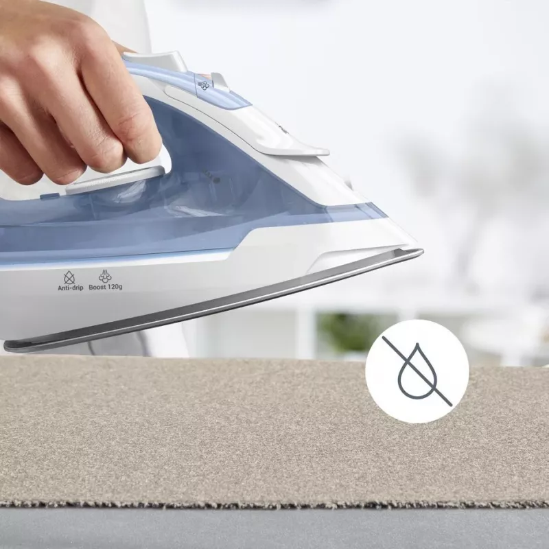Ferro de engomar Tefal Virtuo 30 FV2C41E0 Ferro a seco e a vapor Sola de cerâmica 2000 W Azul, Branco