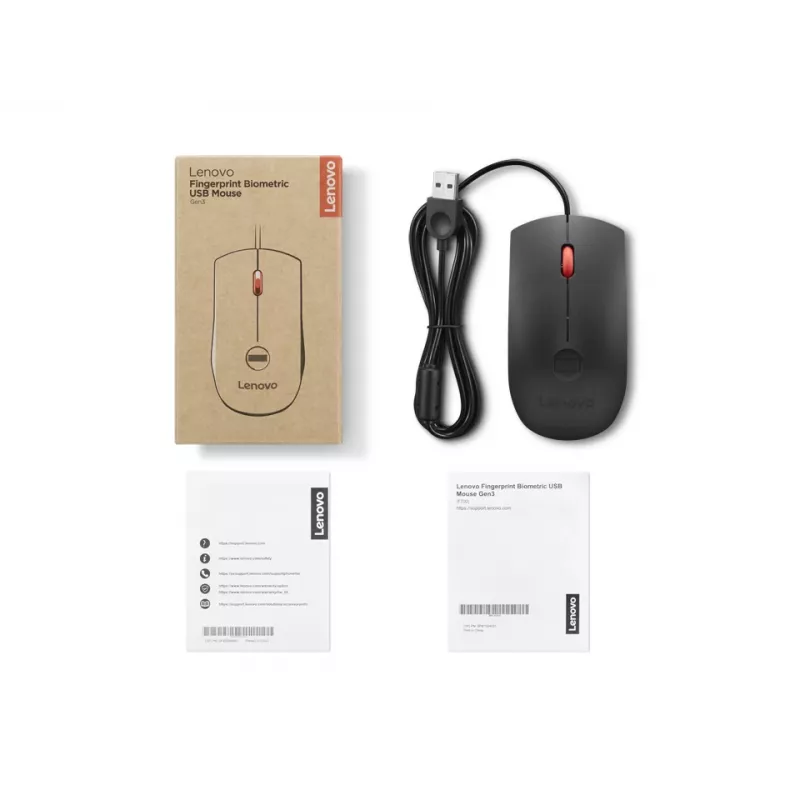 Rato Lenovo 4Y51S24029 Escritório Ambidestro USB Type-A Ótico 2000 DPI