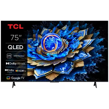 Televisor TCL T69C 75T69C 190,5 cm (75 polegadas) 4K Ultra HD Smart TV Wi-Fi Preto 350 cd/m²