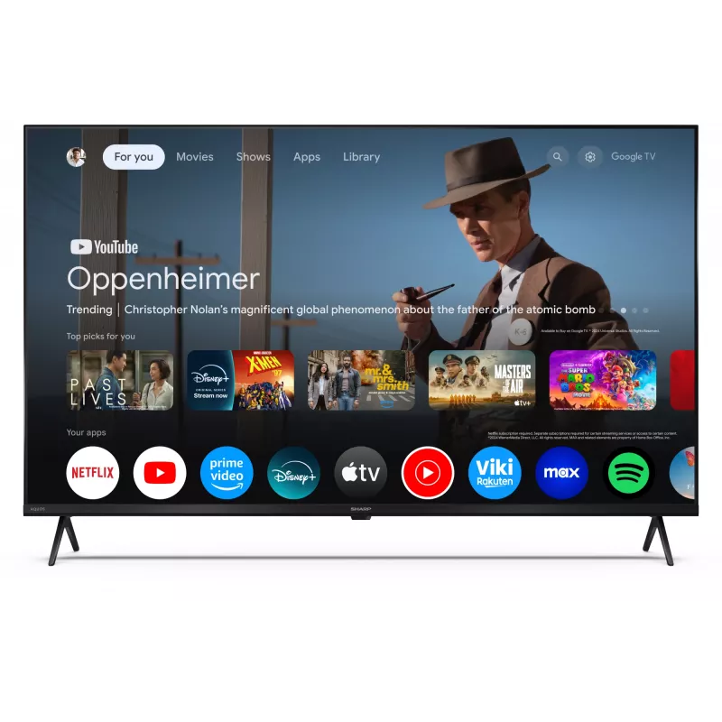 Sharp 50HP5265E 50" (127 cm) 4K Ultra HD Smart TV, Google TV, Wi-Fi, preto