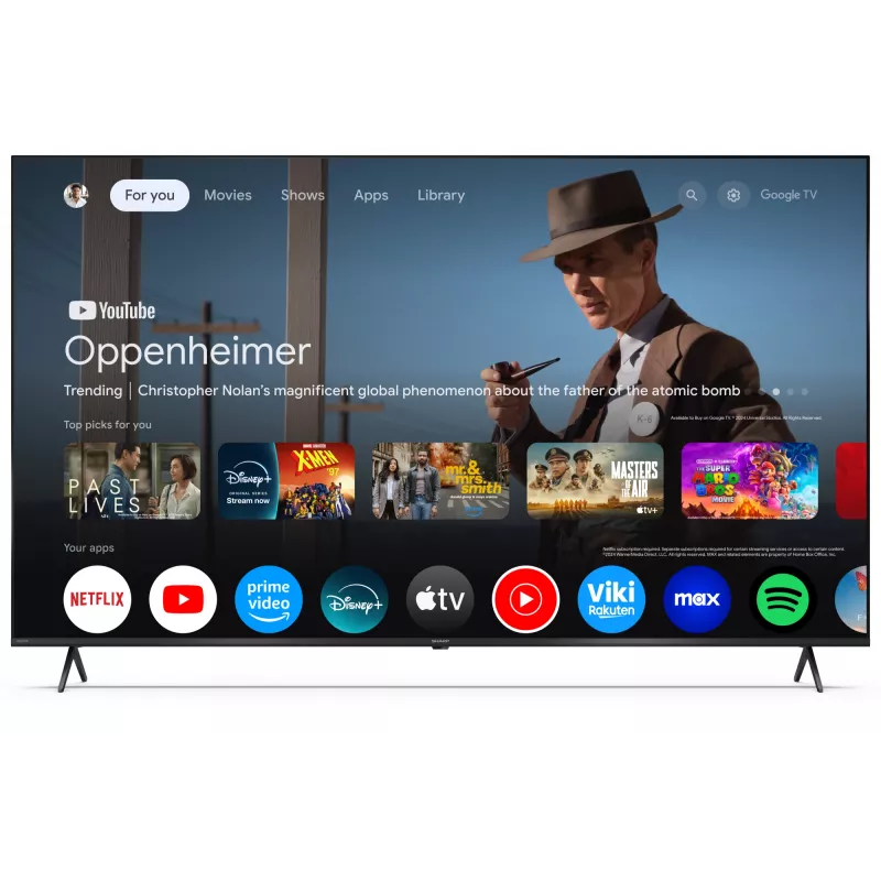 Sharp 65HP5265E 65" (165,1 cm) 4K Ultra HD Smart TV, Google TV, Wi-Fi, preto