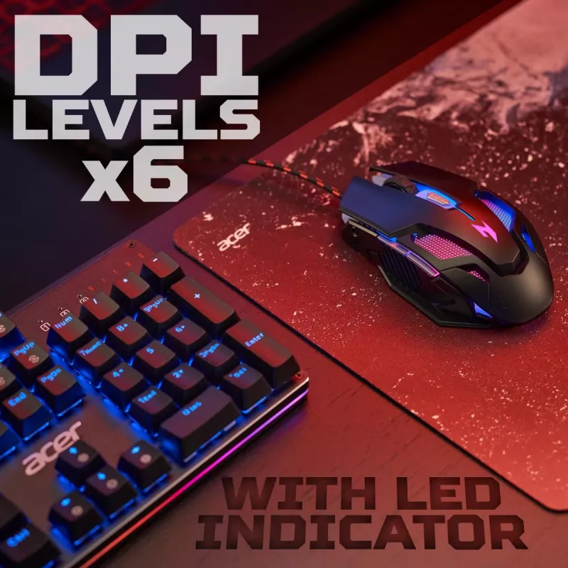 Acer Nitro Gaming Mouse II NMW200, com fio, preto