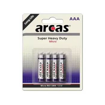 Pilha descartável Arcas 107 00403 AAA zinco-carbono
