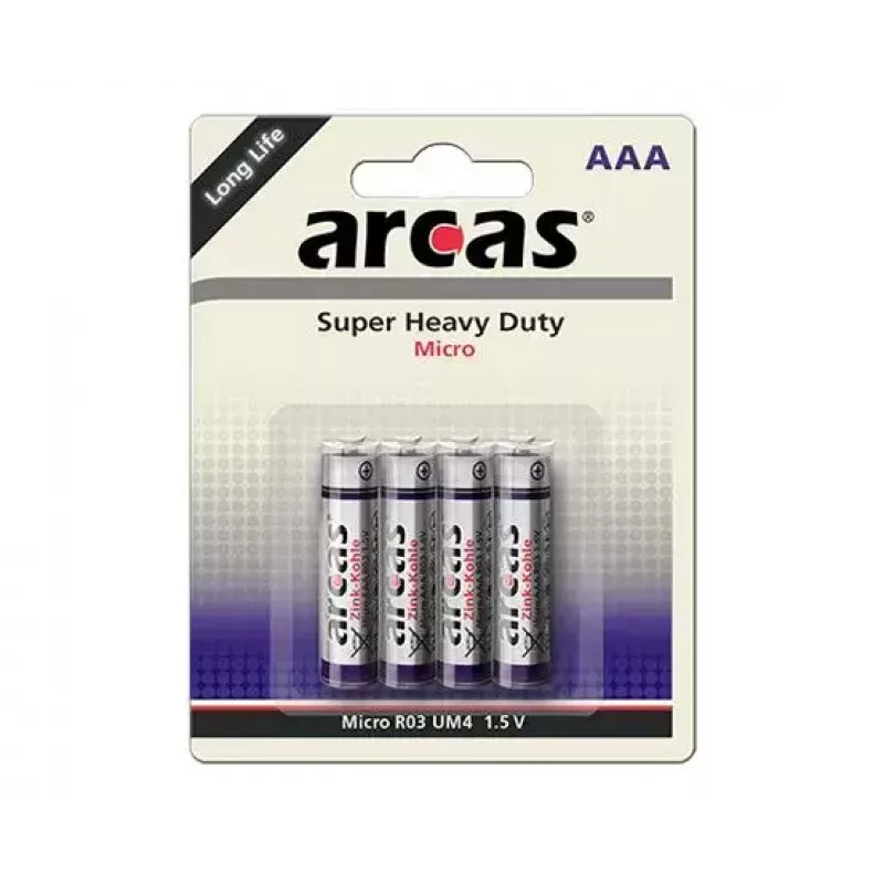 Pilha descartável Arcas 107 00403 AAA zinco-carbono