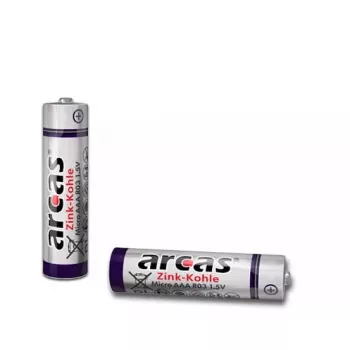 Pilha descartável Arcas 107 00403 AAA zinco-carbono