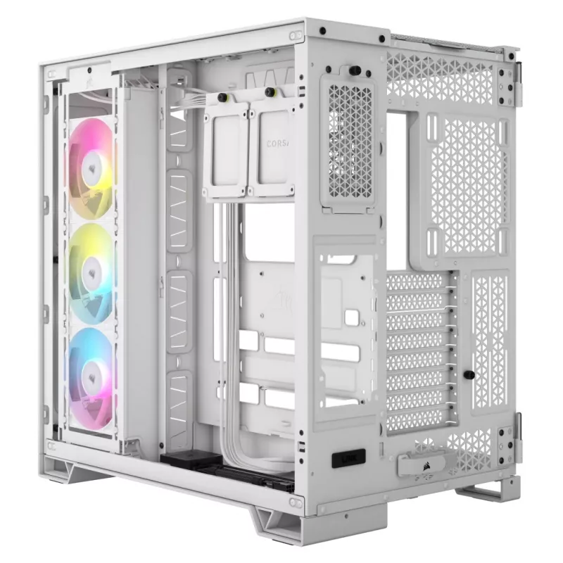 Caixa de PC CORSAIR – iCUE LINK 6500X RGB Mid-Tower Dual Chamber branco