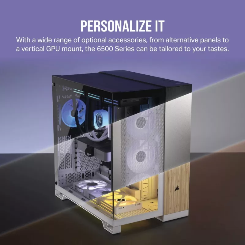 Caixa de PC CORSAIR – iCUE LINK 6500X RGB Mid-Tower Dual Chamber branco