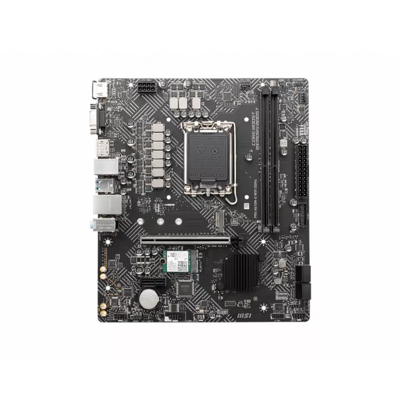 Placa-mãe MSI PRO H610M-G WIFI DDR4, Intel H610, LGA 1700, micro ATX, 2x DIMM, 64GB, Wi‑Fi 5, Bluetooth 4.2, 4x SATA III