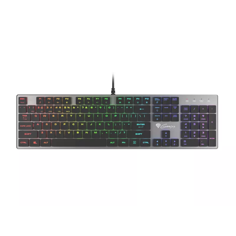 Teclado Gaming GENESIS Thor 420 RGB USB QWERTY US International Prateado
