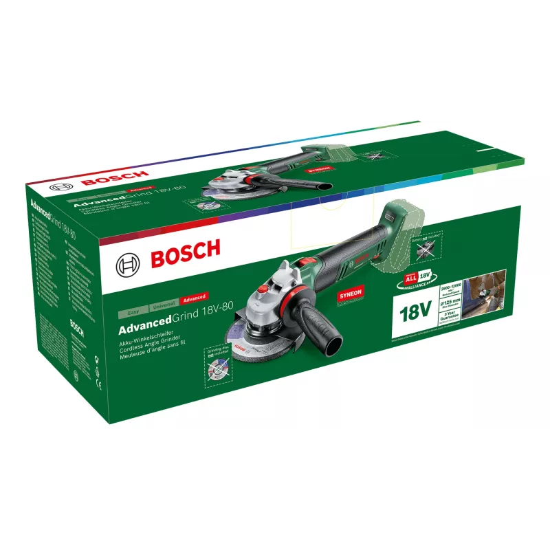 Rebarbadora angular sem fio Bosch AdvancedGrind 18V-80, 125 mm