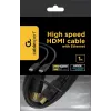 Gembird CC-HDMI4-1M cabo HDMI 2.0 com Ethernet, macho-macho, conectores banhados a ouro, 1 m, preto, embalagem a granel