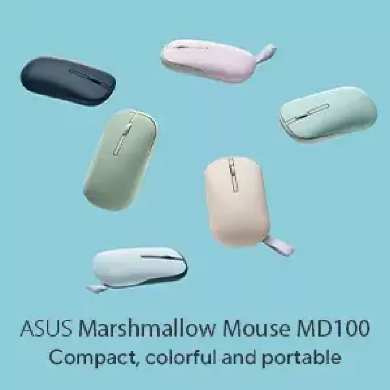 Rato ASUS Marshmallow MD100 Escritório Ambidestro RF Wireless + Bluetooth Ótico 1600 DPI