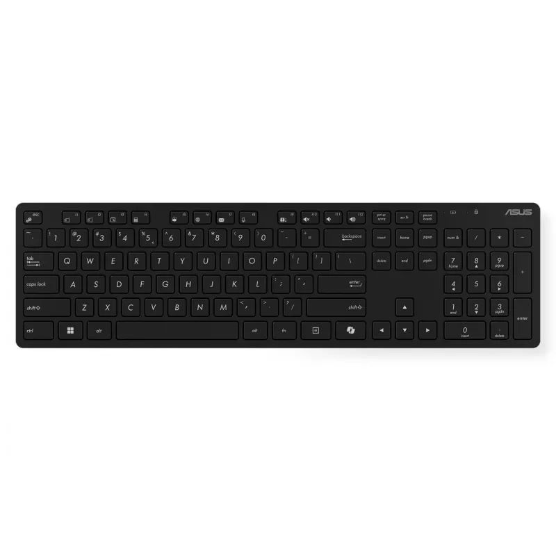 Conjunto de teclado e rato sem fios ASUS W5000, teclado, rato incluído, universal, RF sem fios, preto