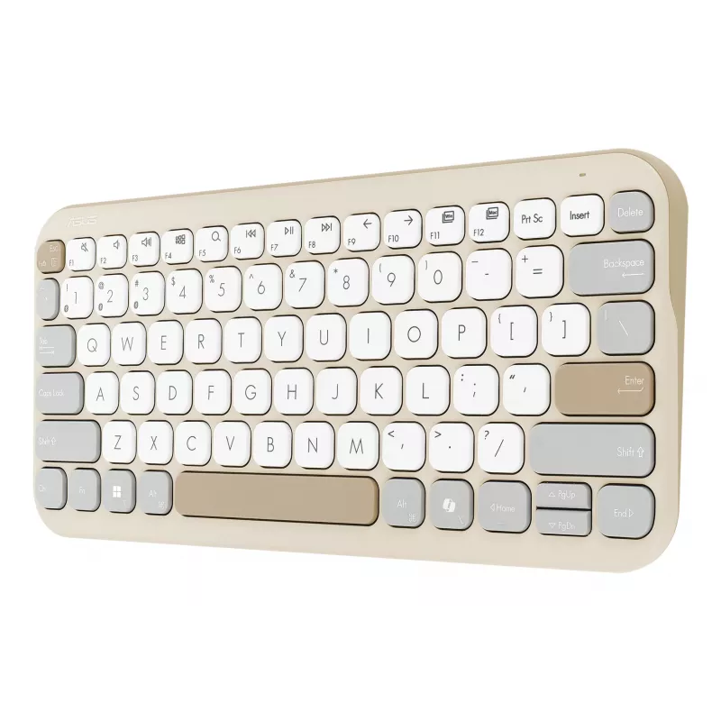Teclado Bluetooth sem fios ASUS Marshmallow KW100 — layout US International, Oat Milk
