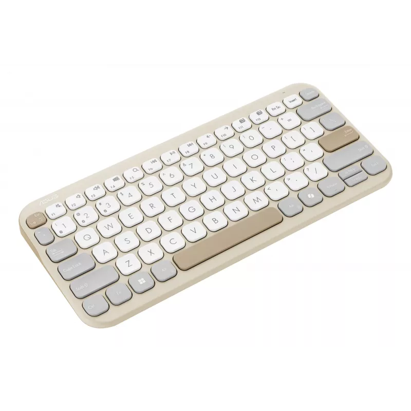 Teclado Bluetooth sem fios ASUS Marshmallow KW100 — layout US International, Oat Milk