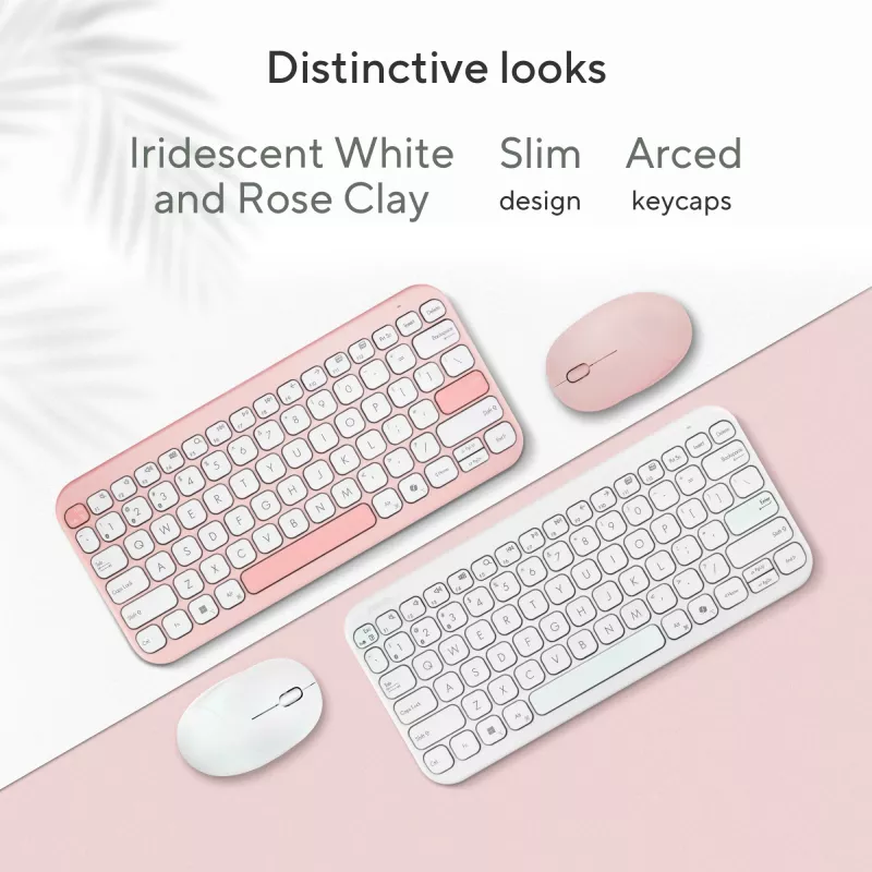 Teclado Bluetooth sem fios ASUS Marshmallow KW100 — layout US International, Oat Milk