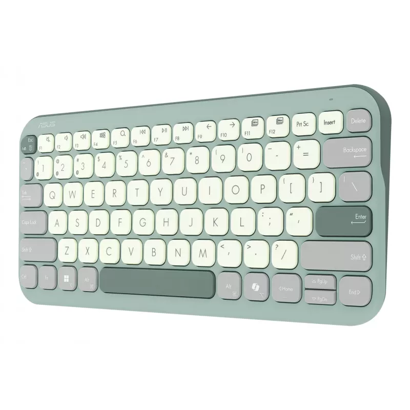 Teclado Bluetooth sem fios ASUS Marshmallow KW100 — layout US International, design compacto