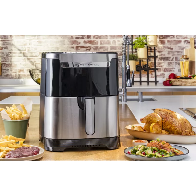 Fritadeira de ar quente Tefal Easy Fry & Grill EY801D 6,5 L de bancada 1650 W aço inoxidável
